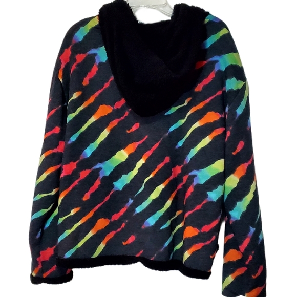 Victoria's Secret PINK Zebra Black Ombre Rainbow Tie Dye Sherpa Set - Picture 8 of 15